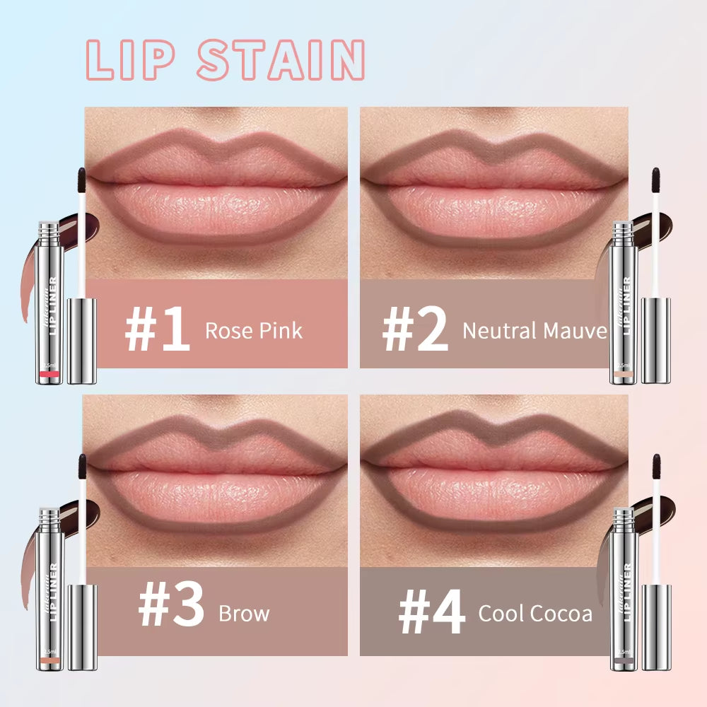 Waterproof Lip Liner Peel off Tattoo Lipgloss Waterproof Long Lasting Matte Lip Tint Brown Contour Tear-Off Lips Stain Cosmetic