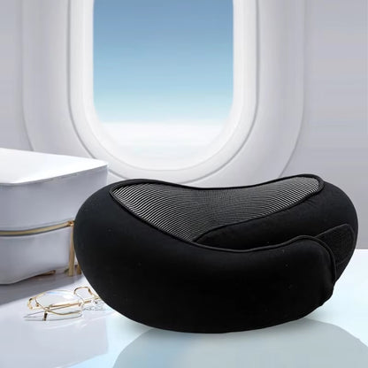 Neck Pillow Memory Foam Travel Pillow Soft Chin Support Pillow with 360-Degree Head Support for Home Airplanes and Car