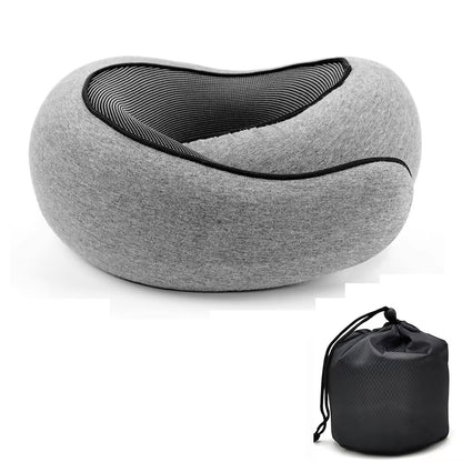 Neck Pillow Memory Foam Travel Pillow Soft Chin Support Pillow with 360-Degree Head Support for Home Airplanes and Car