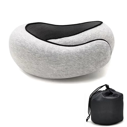 Neck Pillow Memory Foam Travel Pillow Soft Chin Support Pillow with 360-Degree Head Support for Home Airplanes and Car