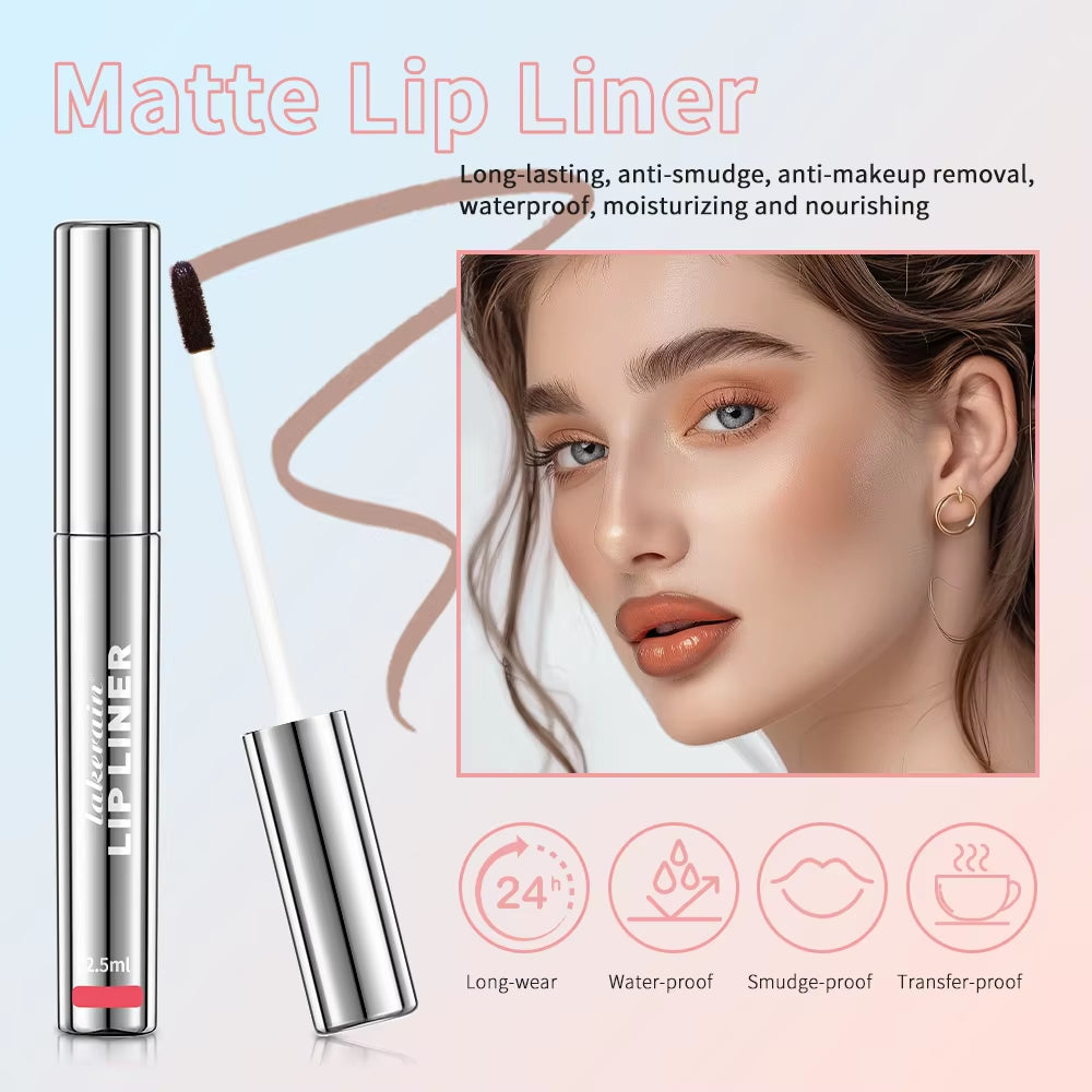 Waterproof Lip Liner Peel off Tattoo Lipgloss Waterproof Long Lasting Matte Lip Tint Brown Contour Tear-Off Lips Stain Cosmetic